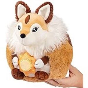 Charming Brown and White Stuffed Fox with Fluffy Mane